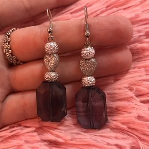 Glitter heart topaz earrings✨